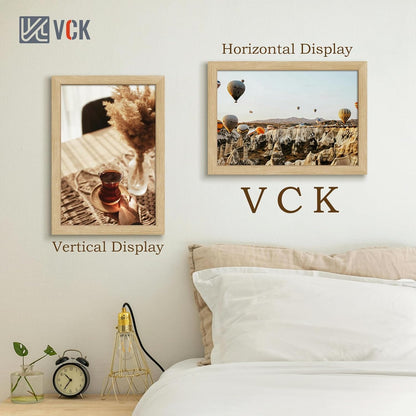 VCK 13x19 Oak Wood Frame for Poster & Picture, Natural Solid Wood Photo Frames 3 Pack, Wall Gallery