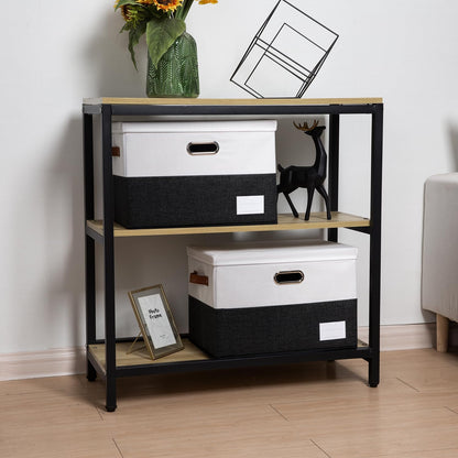 PRANDOM Foldable Storage Bins with Lids [3-Pack] Fabric Collapsible Storage Boxes Baskets Cubes
