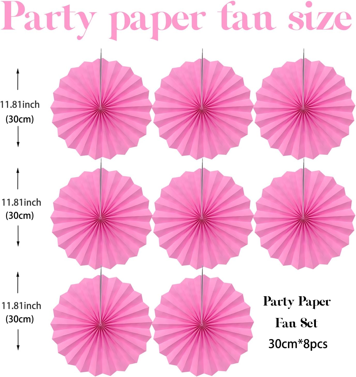 Red Hanging Paper Fans,Red Accessories Paper Decorations for Party,Valentines Day Decorations,Photo
