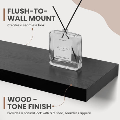 48 Inch Floating Shelves, 8 Inch Deep Floating Shelves for Wall, Hanging Shelf with Invisible