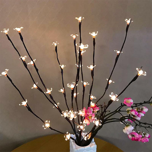 Battery Lighted Branches for Vase, 3 Pack 60 LED Fairy Artificial Cherry Blossom Flower Twig Stick