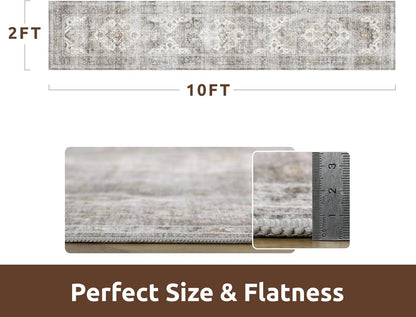 AMOAMI-2X10 Runner Rug-Washable Runners for Hallways-Soft Non Slip Bedside Rugs for Bedroom-Vintage
