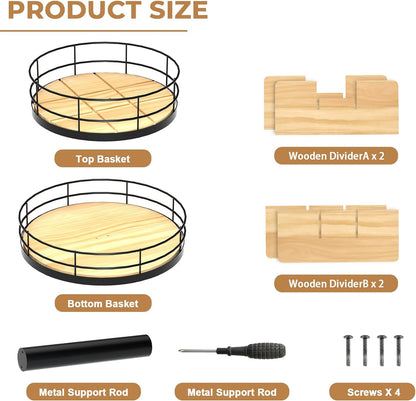 Snack Organizer - Versatile Snack Storage 2 Tier Lazy Susan with Convenient Grab-and-Go Design