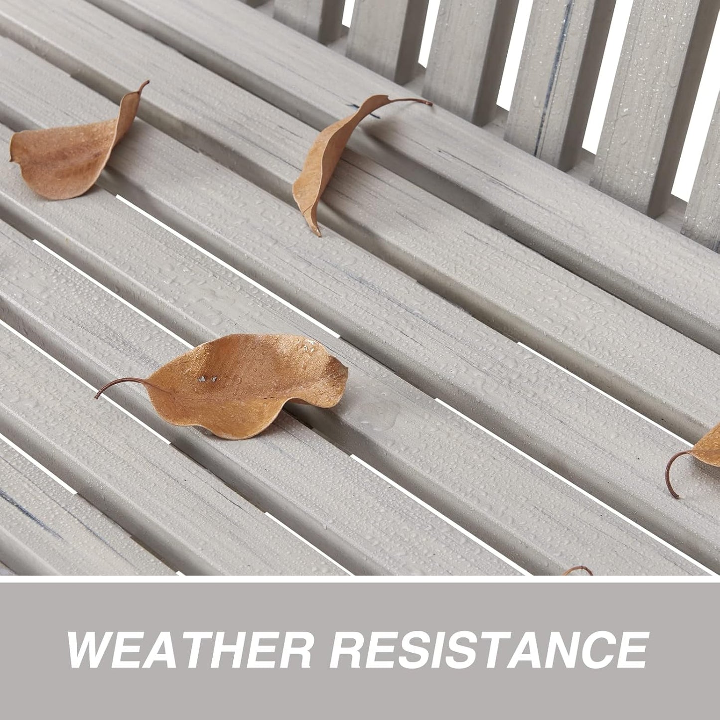 Psilvam Garden Bench, 2-Person Poly Lumber Patio Bench, All-Weather Outdoor Bench That Never Rot