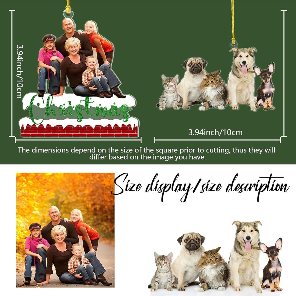 Personalized Christmas Ornament 2025, Photo Acrylic Customized Family Baby's Frist Christmas