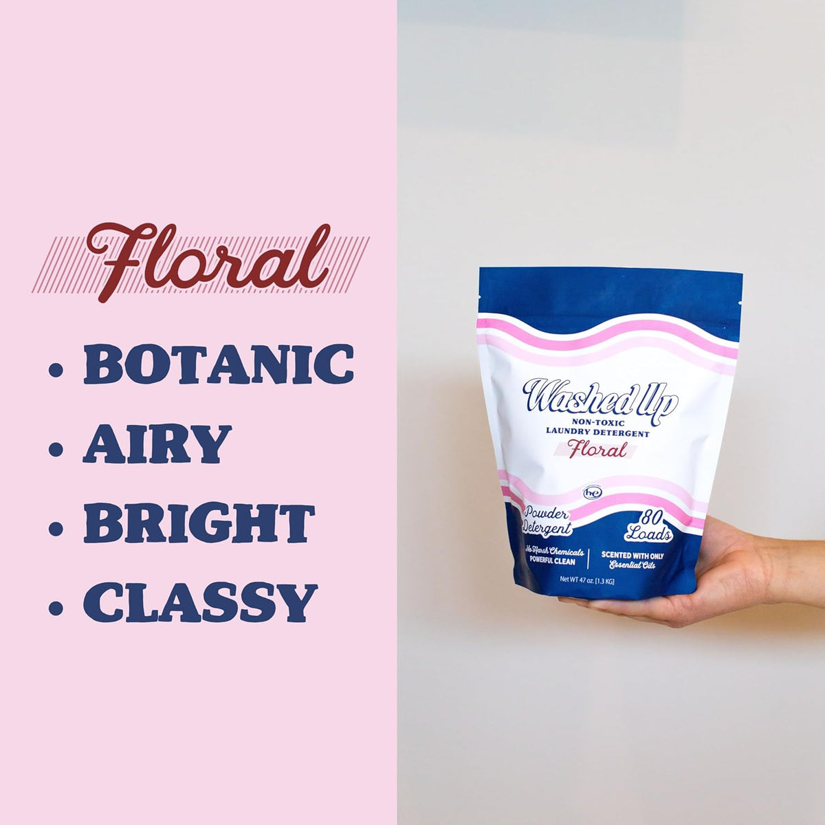 Floral Laundry Detergent Powder | Only 100% Pure Essential Oils | Safe for Sensitive Groups |