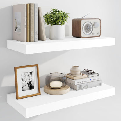 Marsmiles 24" Floating Shelves for Wall, Wooden Shelves with Invisible Brackets Set of 2, Rustic