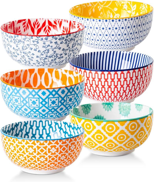 Ceramic Dessert Bowls Set - 11 Oz Porcelain Ice Cream Bowl for kitchen - 4.7 Inch Small Cereal Bowl