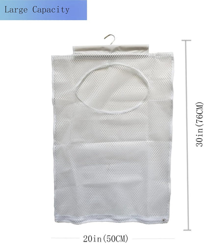 Hanging Mesh Laundry Hamper (30in*20in*2in) Large Dirty Clothes Bag, Can Be Used Behind The Door &