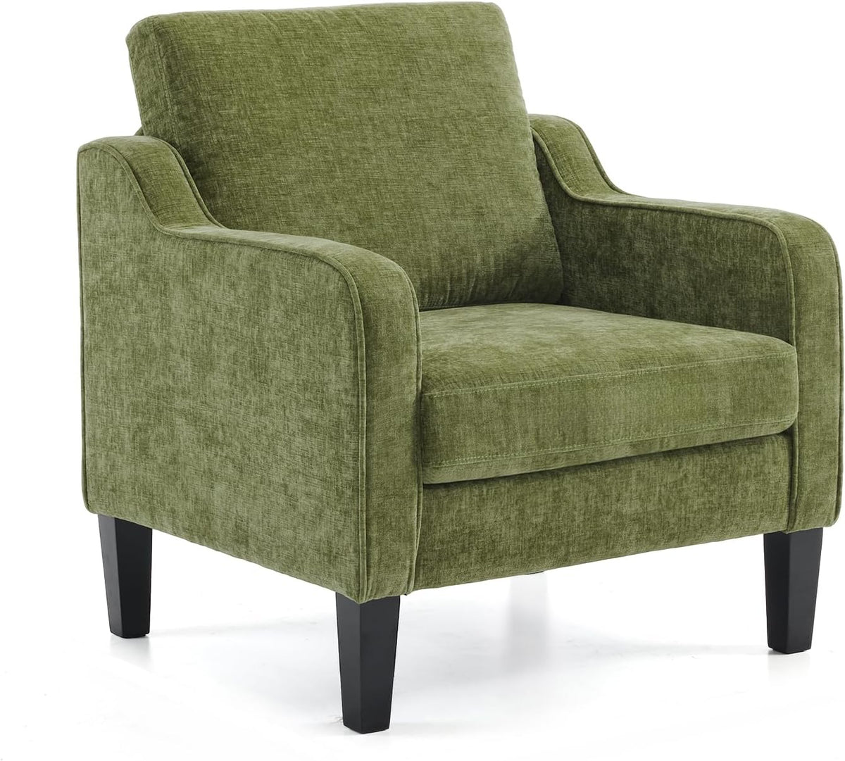 VINGLI Accent Chair for Living Room Chairs Olive Green Reading Chair for Bedroom Scooped Arm Chair
