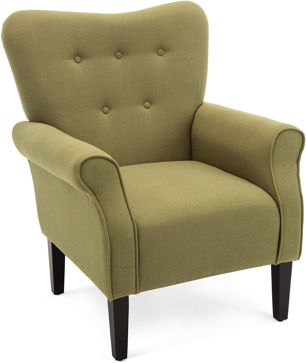BELLEZE Modern Accent Chair, High Back Armchair, Upholstered Wingback Side Chair, Padded Single