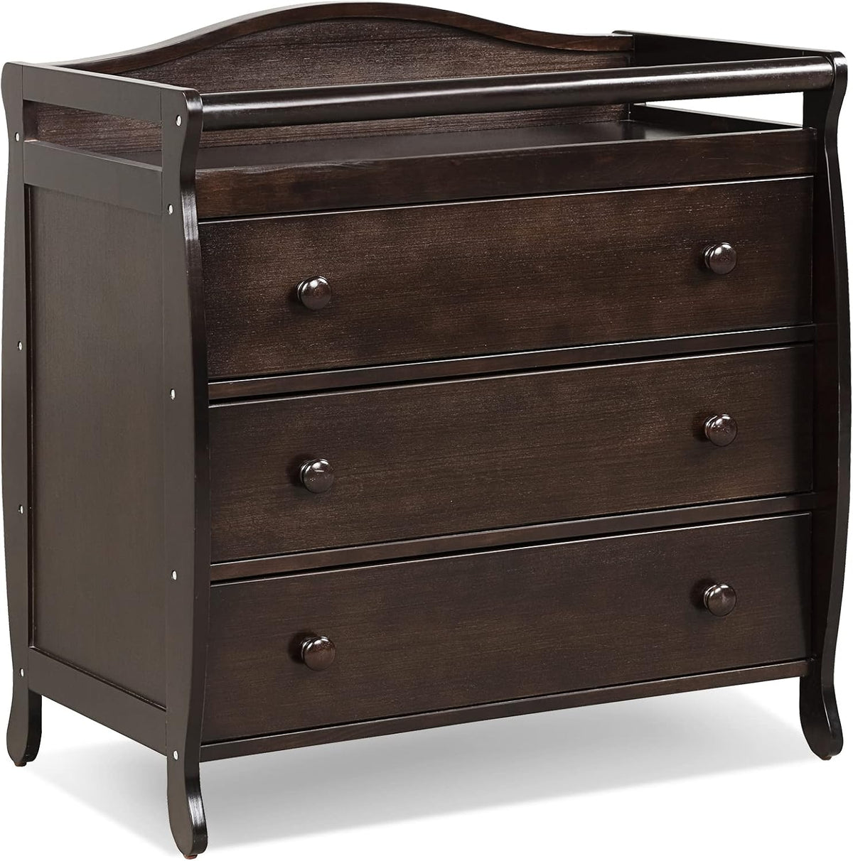 Costzon 3-Drawer Changing Table, Infant Diaper Changing Station with Drawers, Safety Rails & Strap