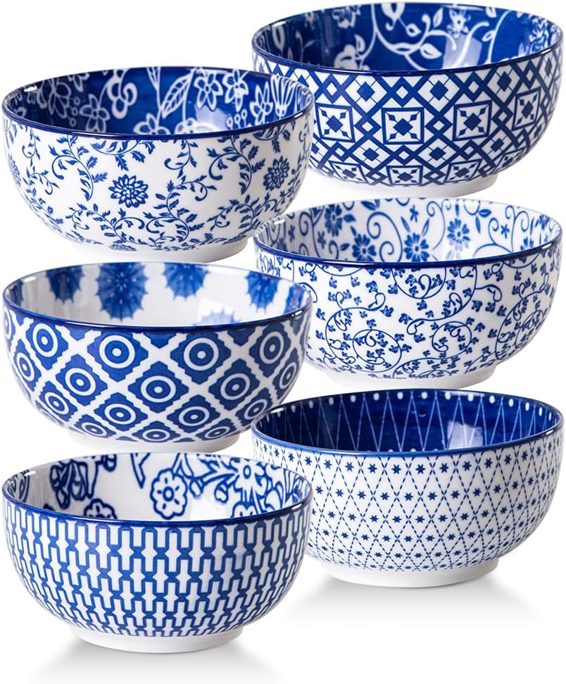 Ceramic Dessert Bowls Set - 11 Oz Small Ice Cream Bowl for kitchen - 4.7 Inch Porcelain Cereal Bowl