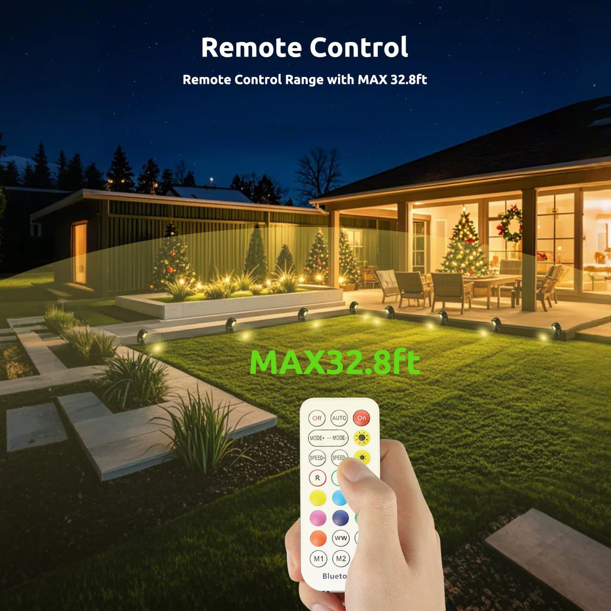 Smart RGBW Spot Lights Outdoor, 8 Pack Low Voltage Landscape Lighting with APP & Remote Control