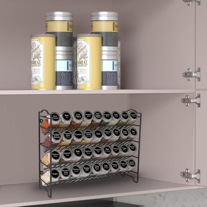 SWOMMOLY Spice Rack Organizer with 36 Empty Square Spice Jars, 396 Spice Labels with Chalk Marker
