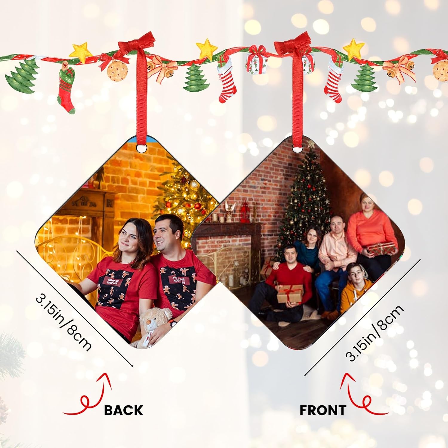 Personalized Christmas Ornaments 2024 Customized with Photo Text Ornament Keepsake Pet First
