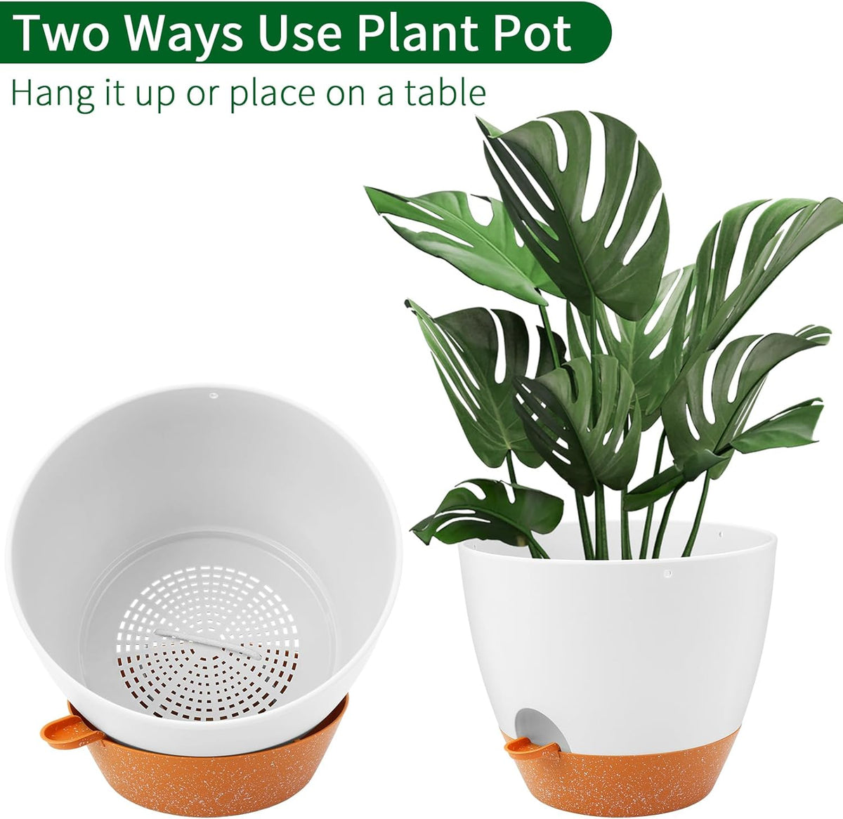 GARDIFE Large Hanging Planter, 12 inch Hanging planters for Indoor. Outdoor Plants, Self Watering
