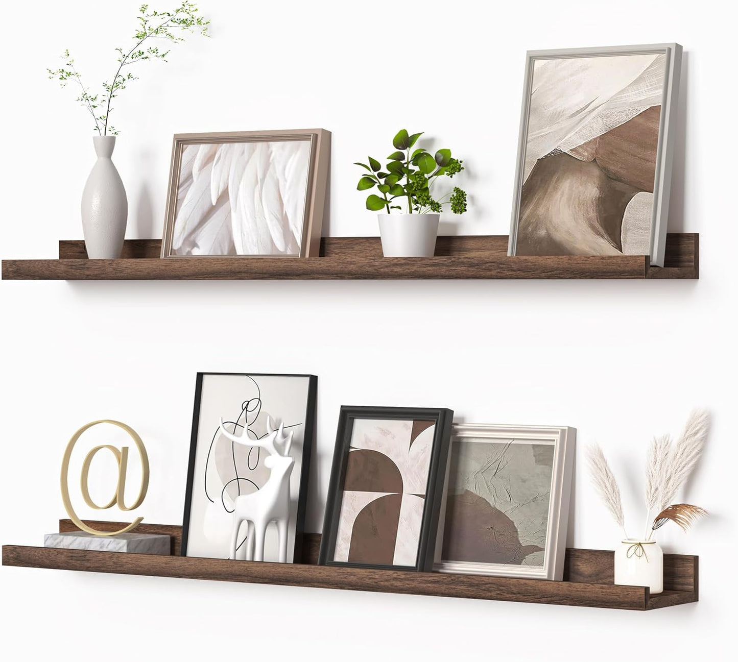 Heimlove Picture Ledge Shelf, Floating Shelves Set of 2, 36 Inches Picture Shelf for Wall with
