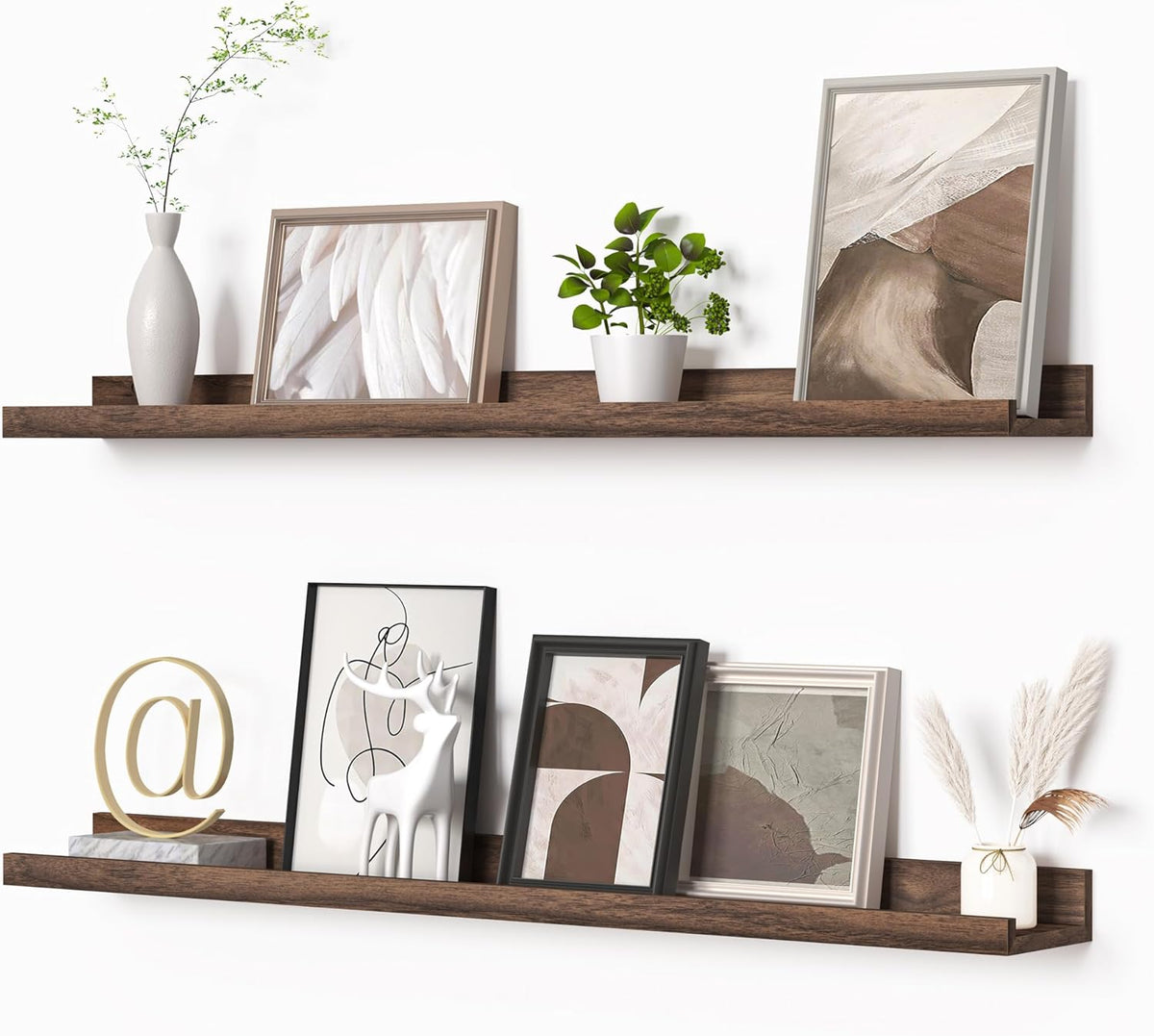 Heimlove Picture Ledge Shelf, Floating Shelves Set of 2, 36 Inches Picture Shelf for Wall with
