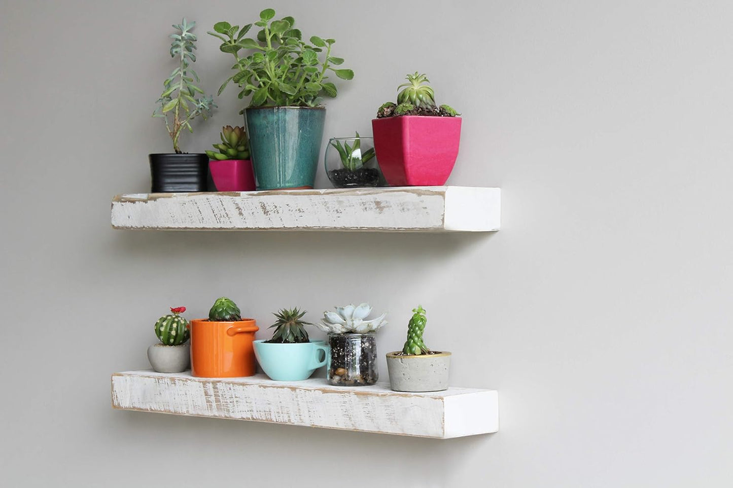 Urban Legacy Reclaimed Barnwood Planks | Floating Shelves for Wall w/Flush Mount Shelf Bracket Set