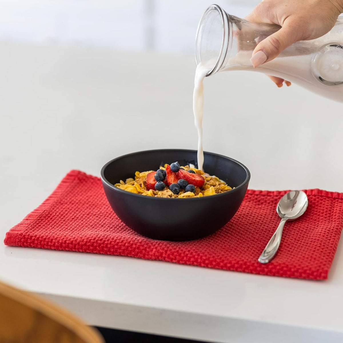Grow Forward Premium Wheat Straw Bowls - 27oz Microwave Safe Plastic Cereal Bowls Set of 8 for