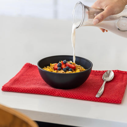Grow Forward Premium Wheat Straw Bowls - 27oz Microwave Safe Plastic Cereal Bowls Set of 8 for