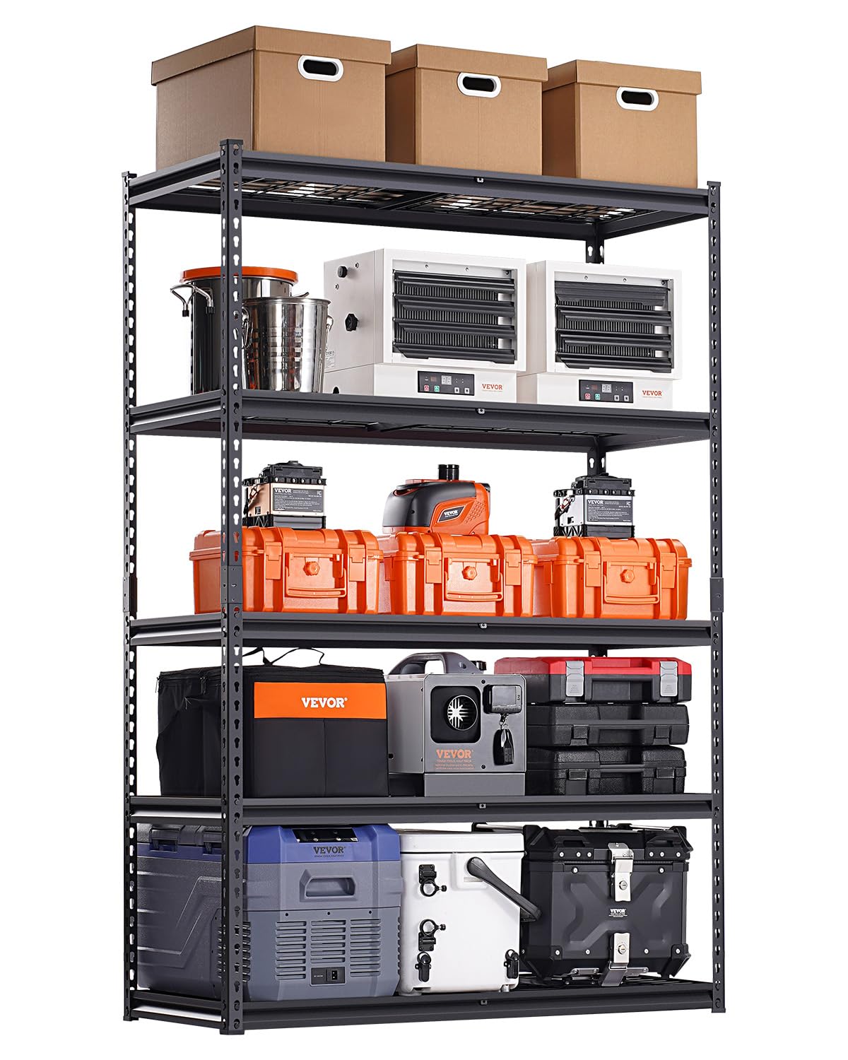 VEVOR Storage Shelves, 3000 lbs, 5 Tier Heavy Duty Garage Shelving, 20" D x 48" W x 72" H