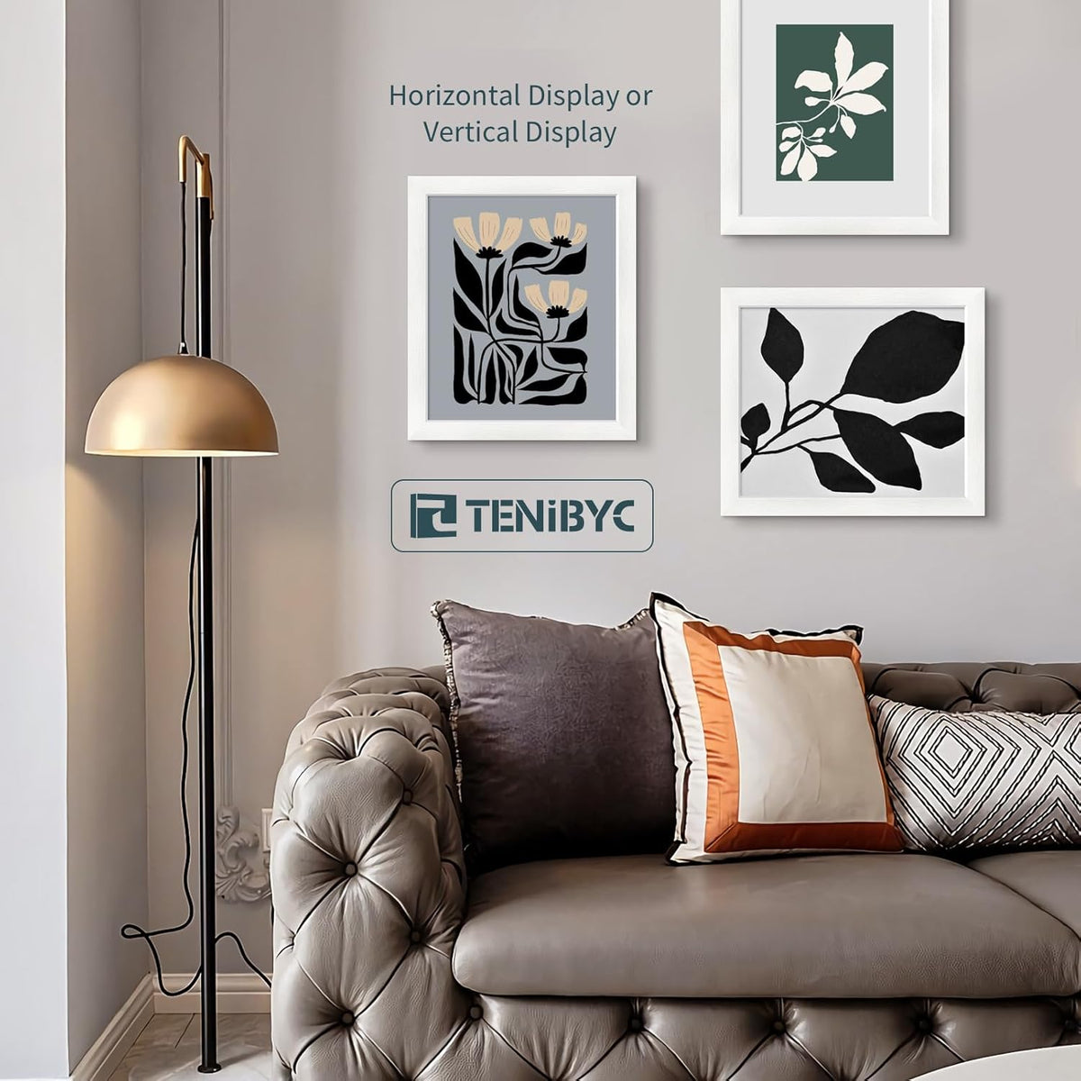 11x14 Picture Frame Set - 3 Pack, Textured White Solid Wood, HD Tempered Glass, Wall Gallery Photo