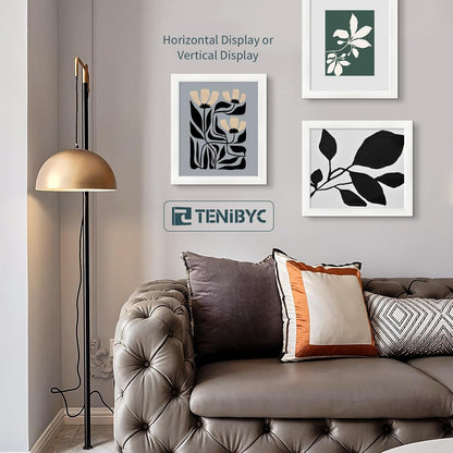 11x14 Picture Frame Set - 3 Pack, Textured White Solid Wood, HD Tempered Glass, Wall Gallery Photo