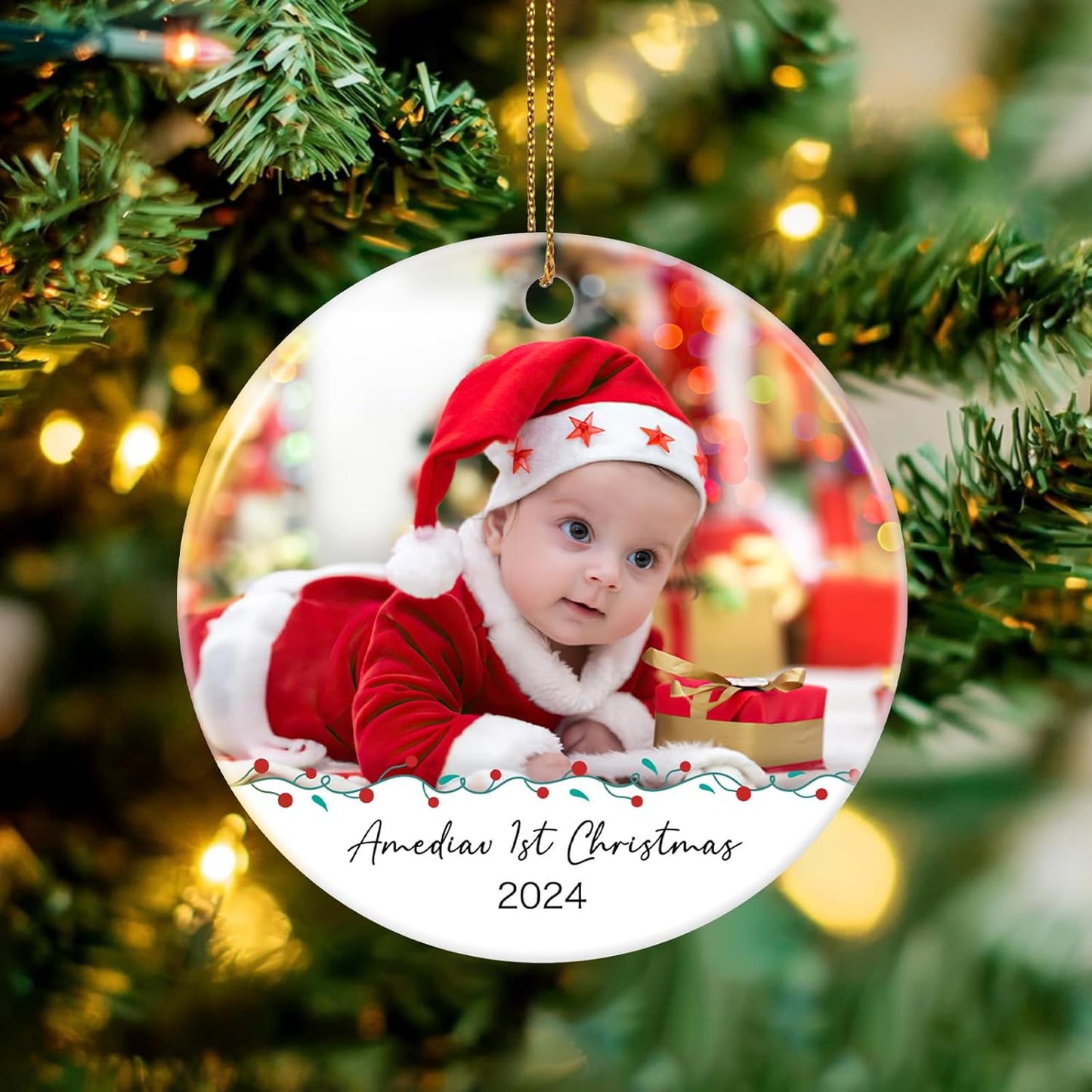 Personalized Photo Christmas Ornaments 2025 - Custom Baby First Christmas Ornament 2025, Customized