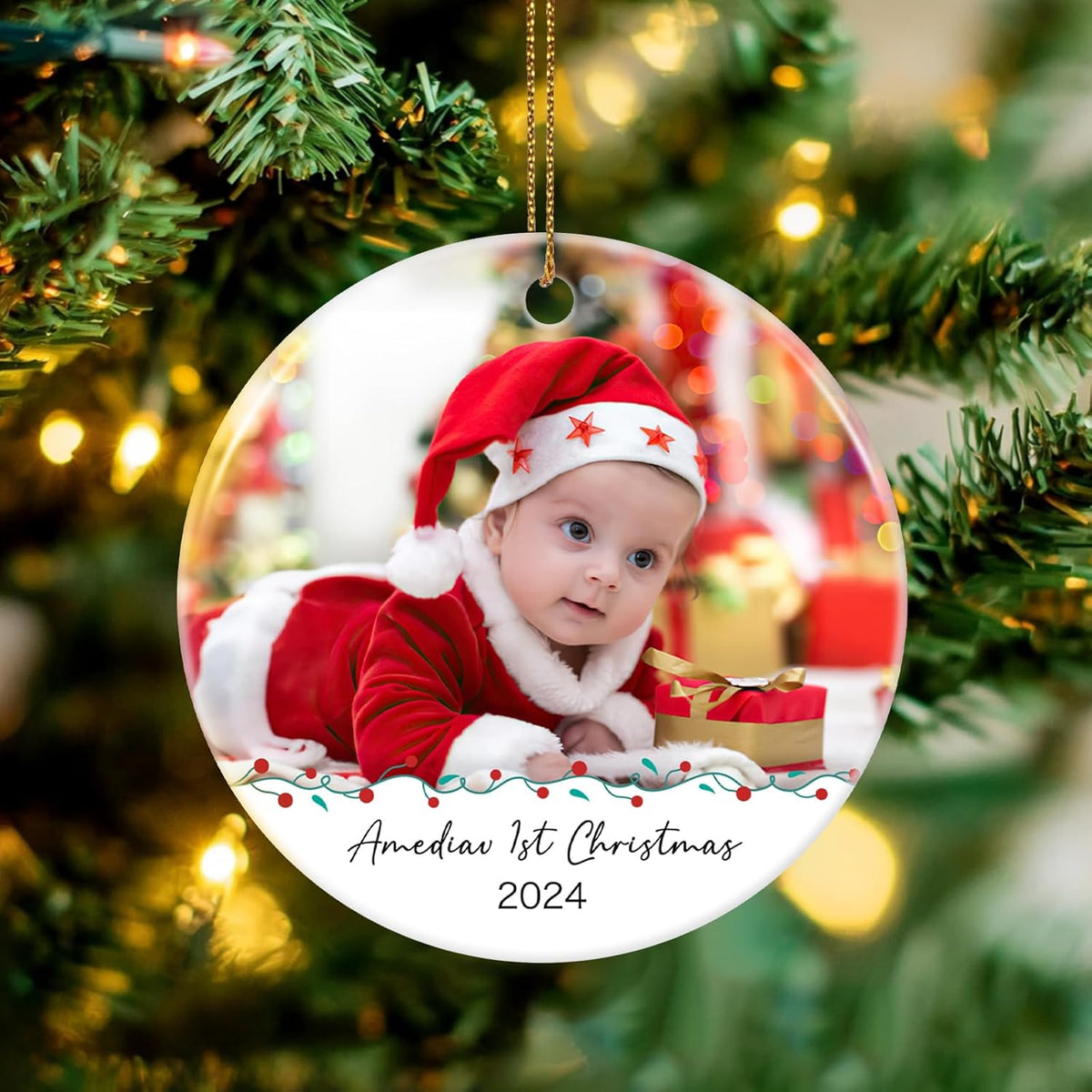 Personalized Photo Christmas Ornaments 2025 - Custom Baby First Christmas Ornament 2025, Customized