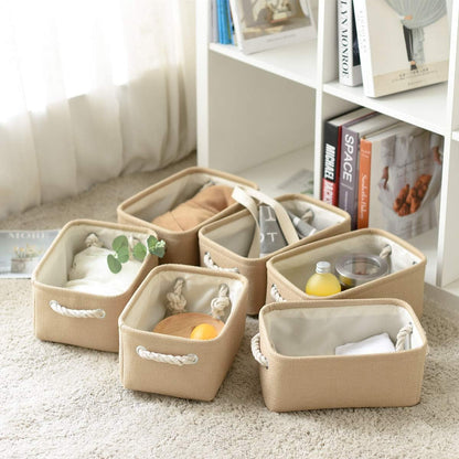 TheWarmHome Storage Basket for Organizing - Small 6 Pack 11.8x7.8x5.2 inch Fabric Storage Cubes