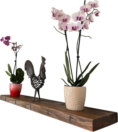 joelsantiques - 60 Inch Wooden Floating Shelves for Wall - 60x9x2 in - Made of Natural Wood - Long