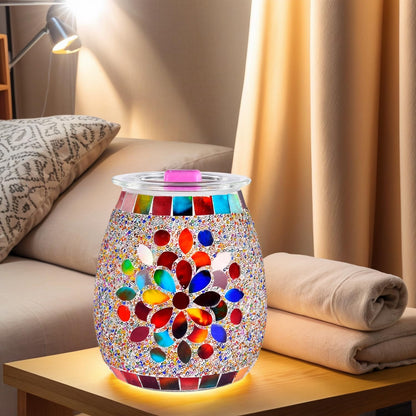 Dicimi Mosaic Glass Electric Wax Melt Warmer, Candle Warmer & Essential Oils Burner - Premium Wax