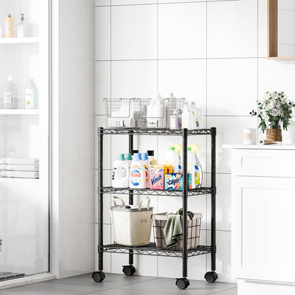 DUMOS 3-Tier Metal Storage Shelves, Wire Shelving, 23.1" W