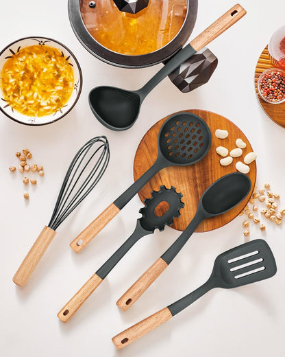 Kitchen Utensils Set, 13PCS Silicone Cooking Utensils, Heat Resistant Kitchen Utensil Spatula Set