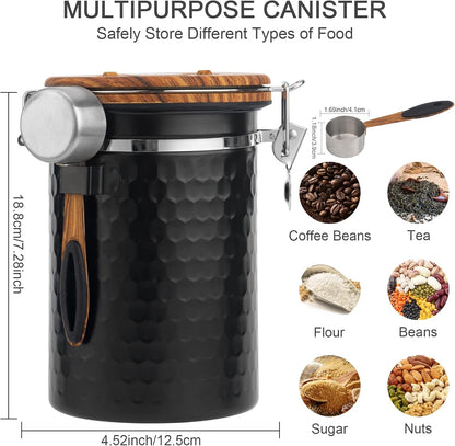 TEDSWAIT Coffee Canisters Airtight Coffee Bean Storage Container Kitchen Stainless Steel Food