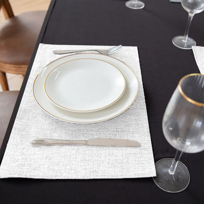 Cloth Placemats Set of 8, Linen Type Fabric Placemats Machine Washable Heat Resistant Placemats
