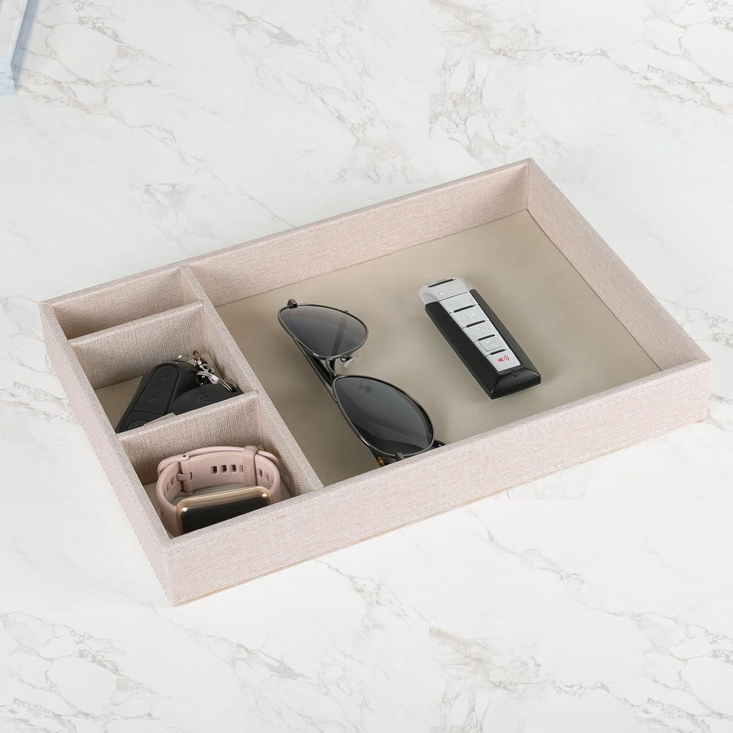 Desktop Storage Organizer, Nightstand or Dresser Organizer, Valet Tray, Entry Table Organizer, 4