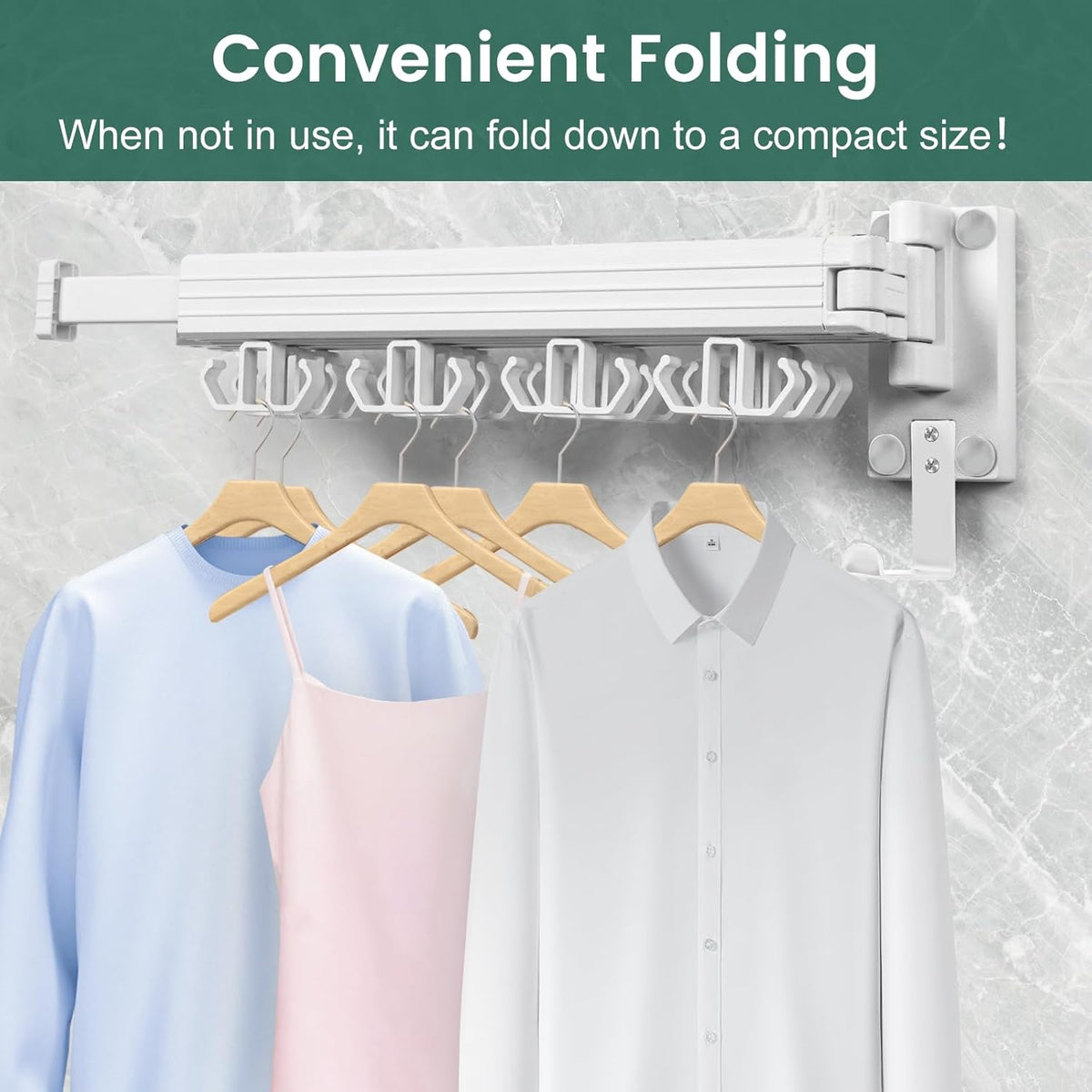 Wall Mounted Clothes Drying Rack, Laundry Drying Rack Wall Mount, 3-Fold Drying Rack Clothing