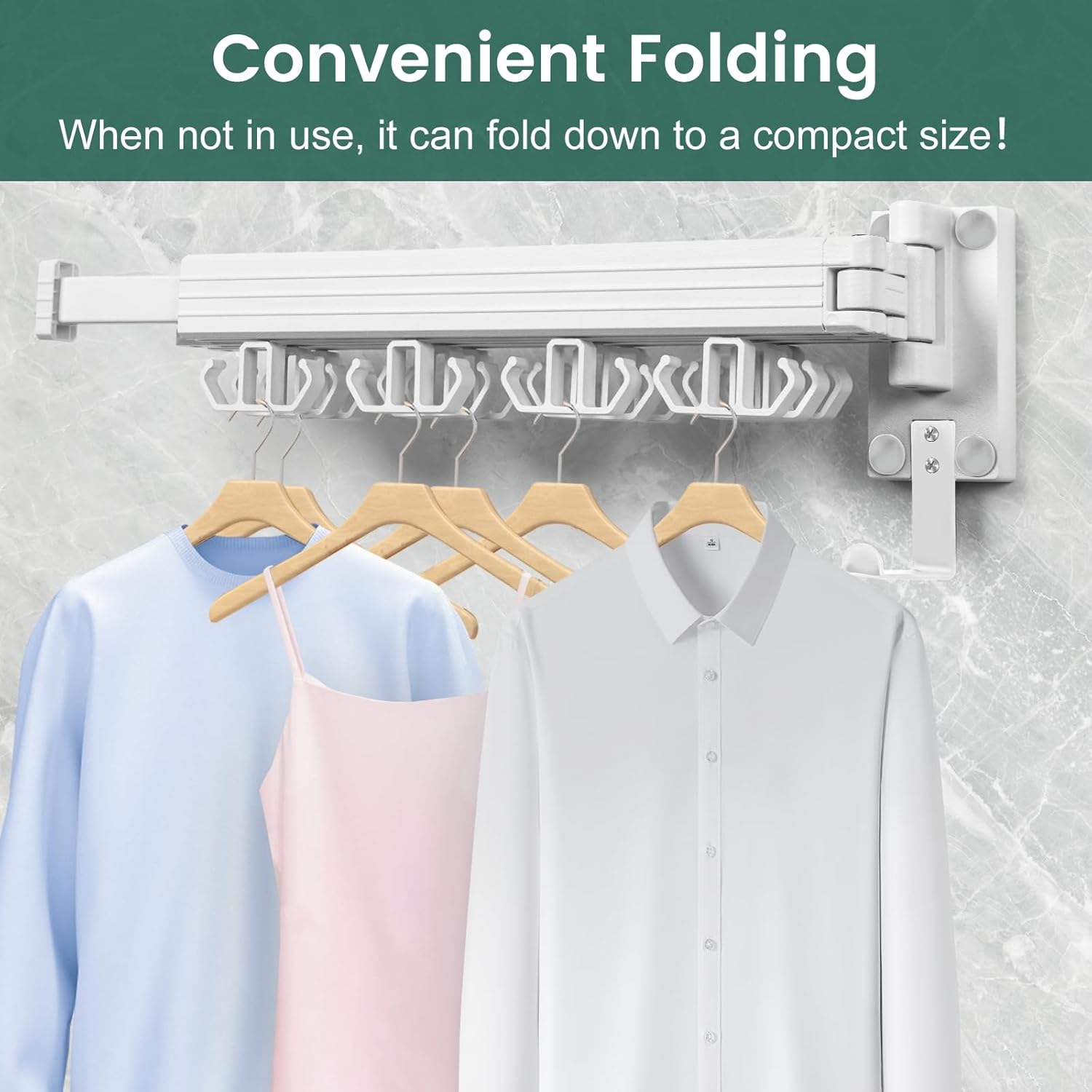 Wall Mounted Clothes Drying Rack, Laundry Drying Rack Wall Mount, 3-Fold Drying Rack Clothing