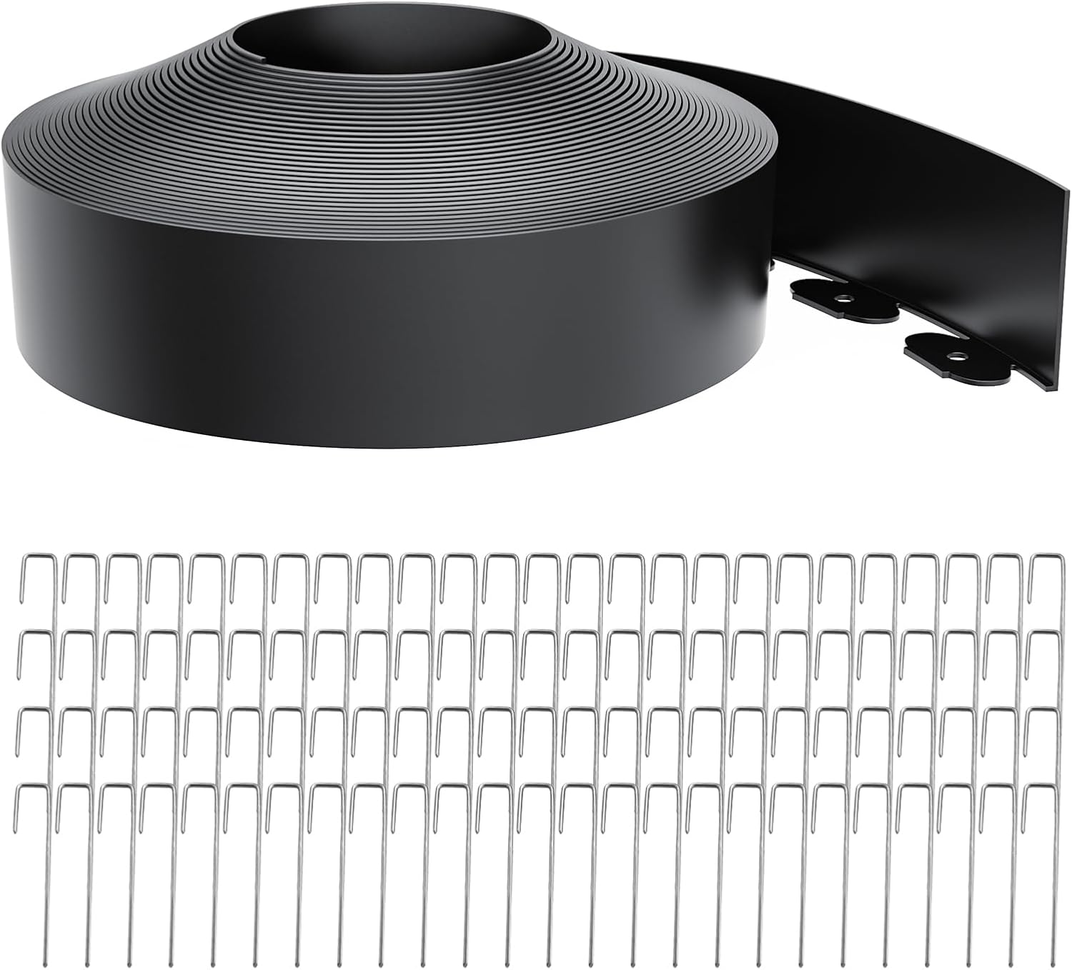Landscape Edging 4 Inch Tall 80FT with 100Pcs Metal Spikes, Plastic Garden Edging Border Landscape