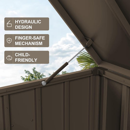 PURPLE LEAF Outdoor Deck Box 150 Gallon Waterproof Lockable Storage Box Container with Lid Deck