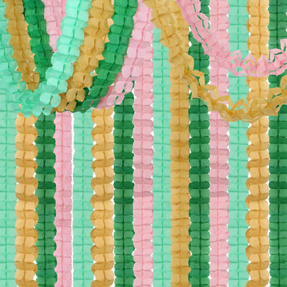 Sage-Green Pink-Gold Party-Decorations Streamers Garland - 12pcs 4-Leaf Clover Paper Streamer