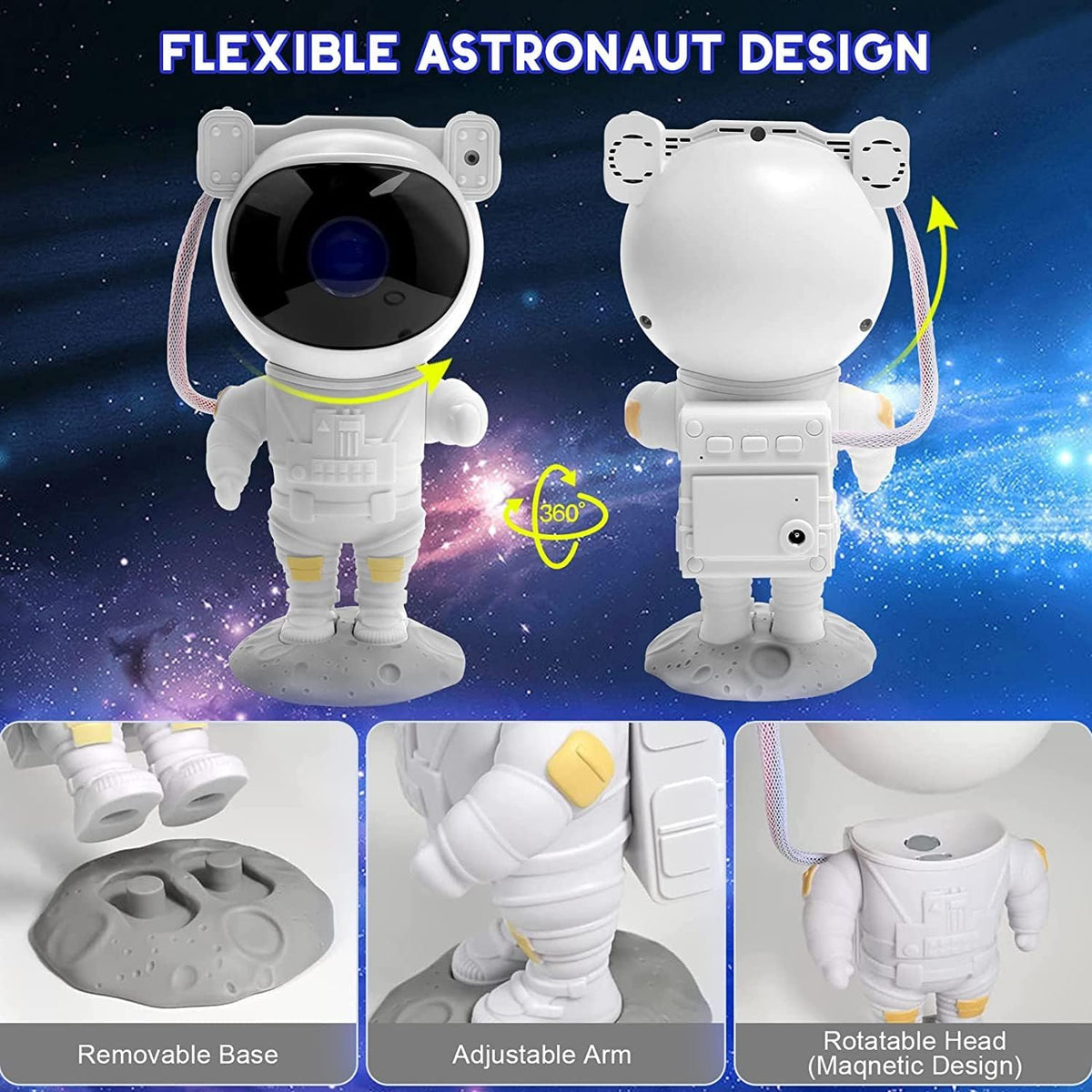 SFOUR Astronaut Galaxy Projector Night Light，Lights for Bedroom,Kids Room Decor Aesthetic