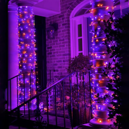 2 Pack 200 LED Solar Halloween Lights Outdoor Waterproof, Solar String Lights for Outside, Solar