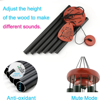 Memgift Memorial Wind Chimes for Outside- Sympathy Gift for Loss of Mom or Dad, Outdoor Keepsake