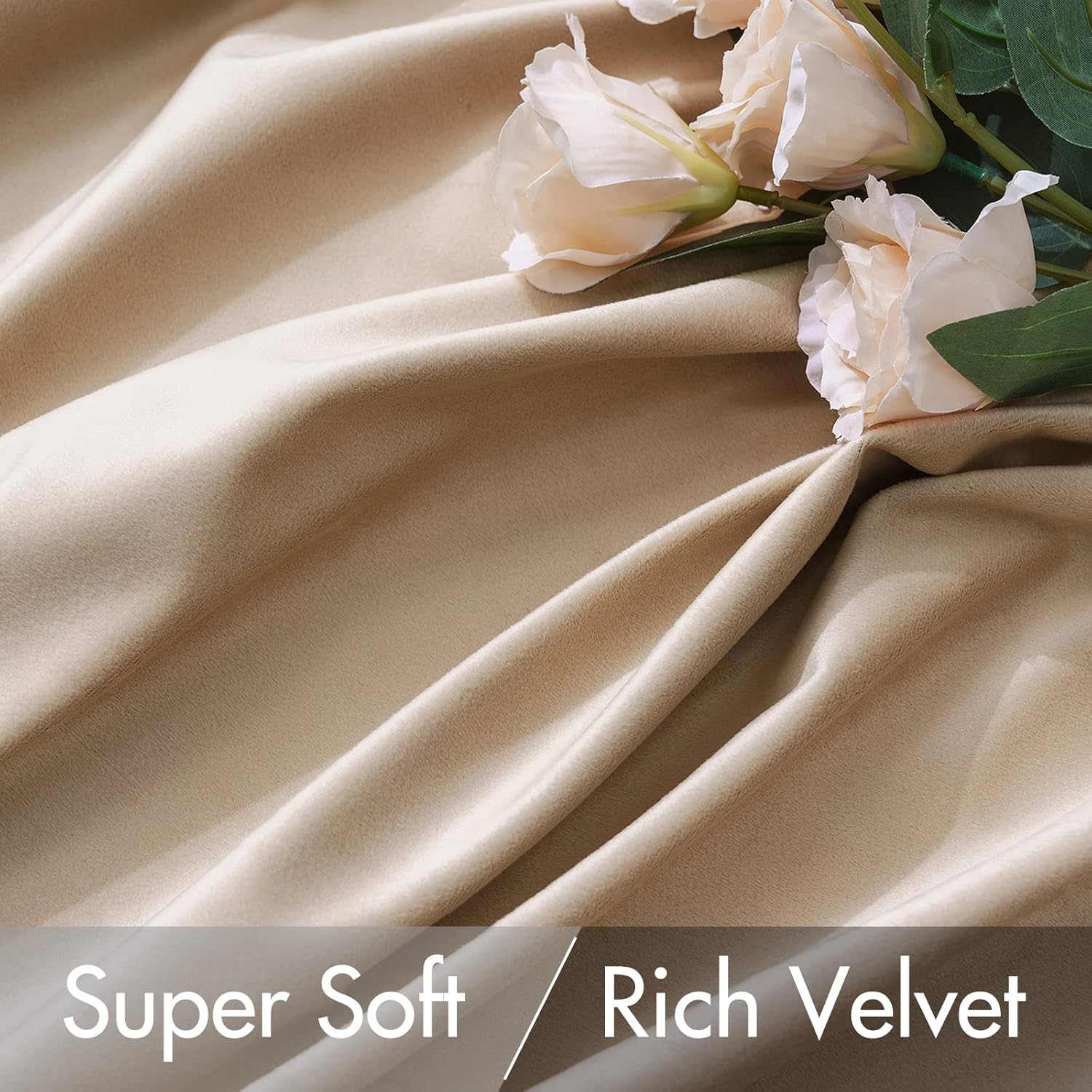 MIULEE Velvet Curtains 96 inches - Pinch Pleated Luxury Room Darkening Curtains for Bedroom Living