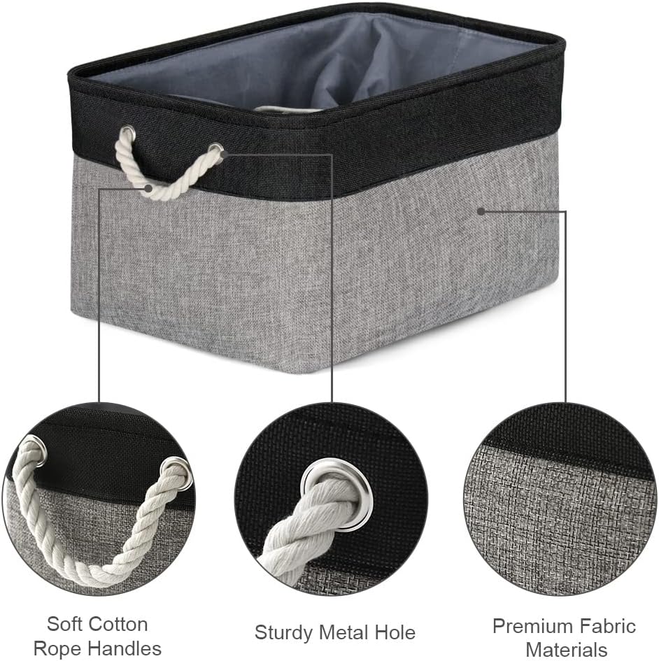 TheWarmHome Organization and Storage Basket for Organizing - 17x14x10 inch Large 3 Pack Collapsible