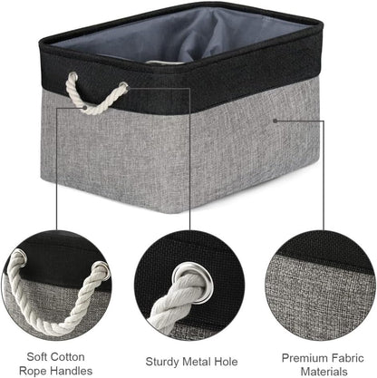 TheWarmHome Organization and Storage Basket for Organizing - 17x14x10 inch Large 3 Pack Collapsible